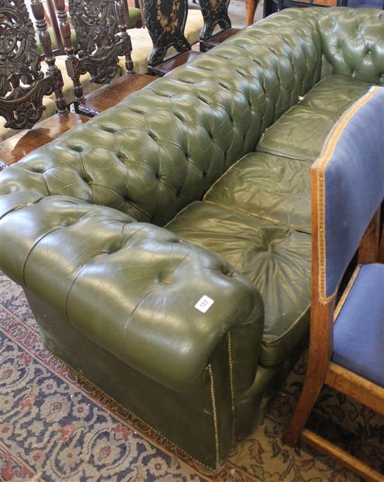 Leather button back 4 seater Chesterfield sofa